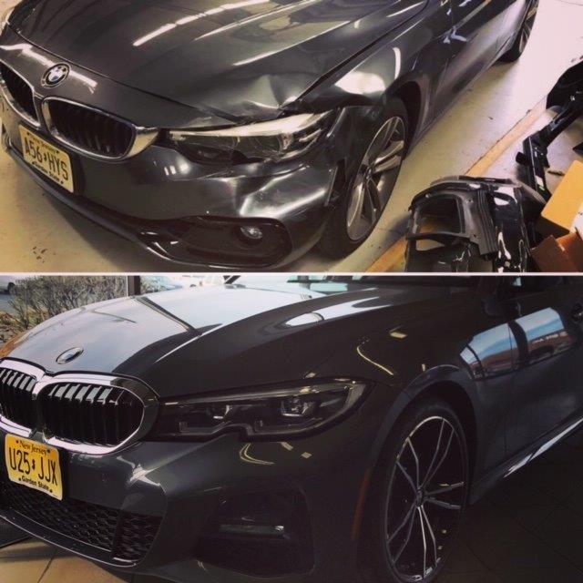 black BMW collision repair
